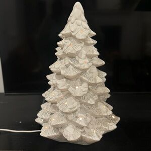 Vtg 17" JAIMY Mold One Piece White Christmas Tree